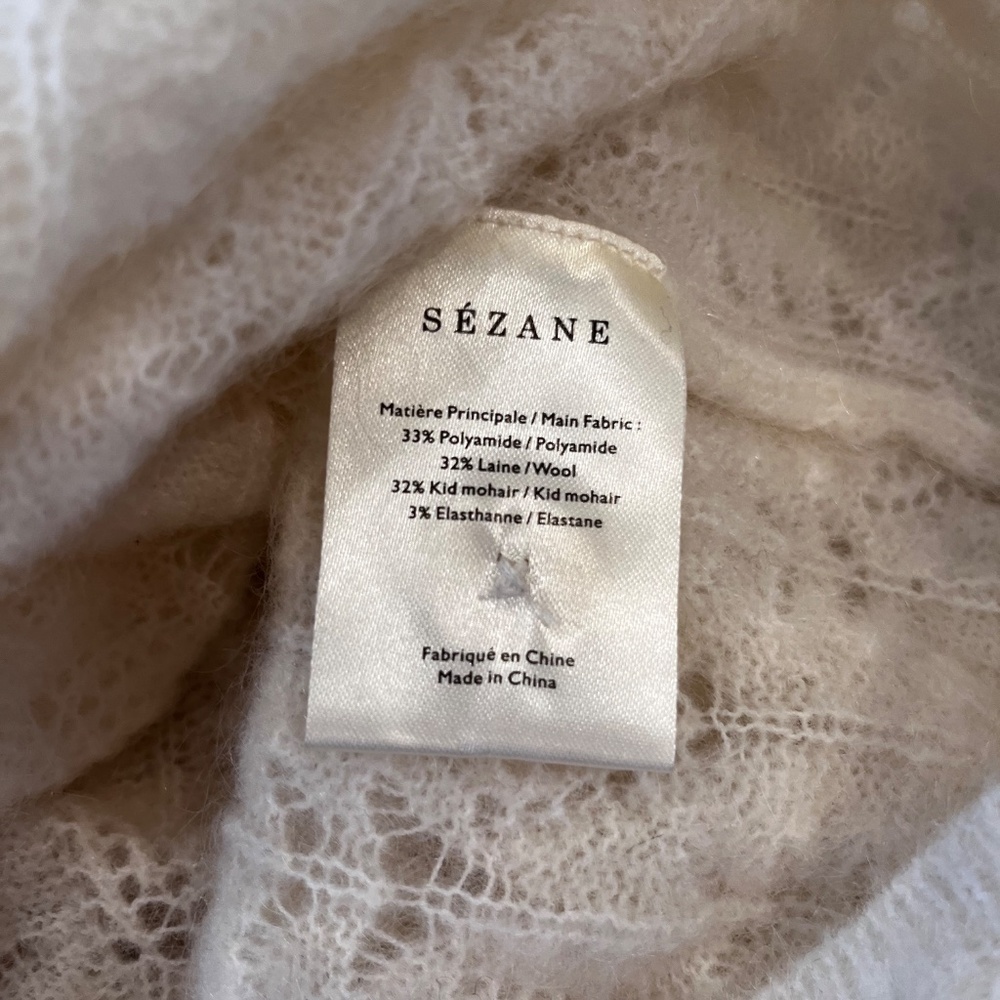 Sezane Marlow Cardigan Sweater in Ecru, Women's Size XS - Picture 7 of 8